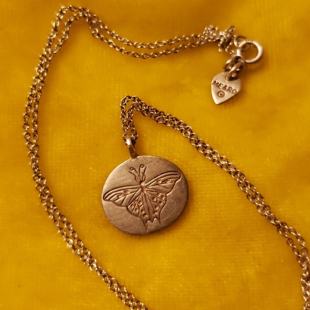 Me & Ro sterling silver butterfly necklace
